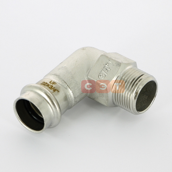 Угол 90° с НР пресс нержавеющий  22 х  3/4"  UniFitt